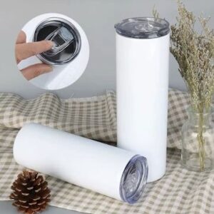 Blank White Skinny Stainless Steel Travel Tumbler