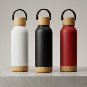 Insulated Water Bottle with Natural Bamboo
