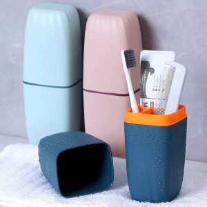 2-in-1 Portable Travel Toothbrush Case & Rinse Cup