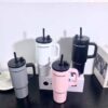 Insulated Travel Tumbler with Handle and Straw