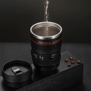 Camera Lens Stainless Steel Travel Mug