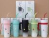 1200ml Gradient Vacuum Stainless Steel Tumbler with Straw & Charms
