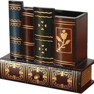 Vintage Wooden Pen Holder and Desk Organizer