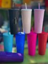 Studded Grid Tumbler with Lid and Straw